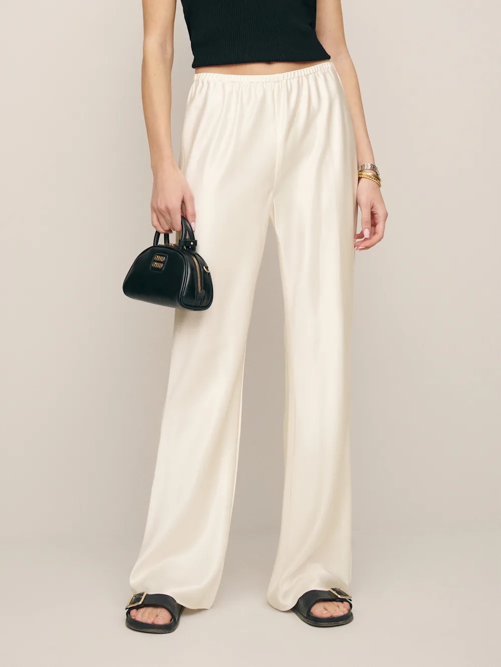 Reformation Gale Silk Pant - Medium Short